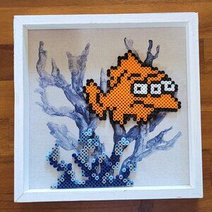 Simpsons 3 Eyed Fish in White Shadowbox